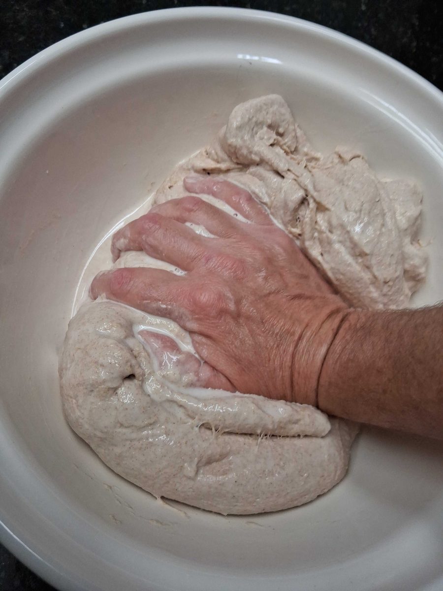 Heel of hand driving forward