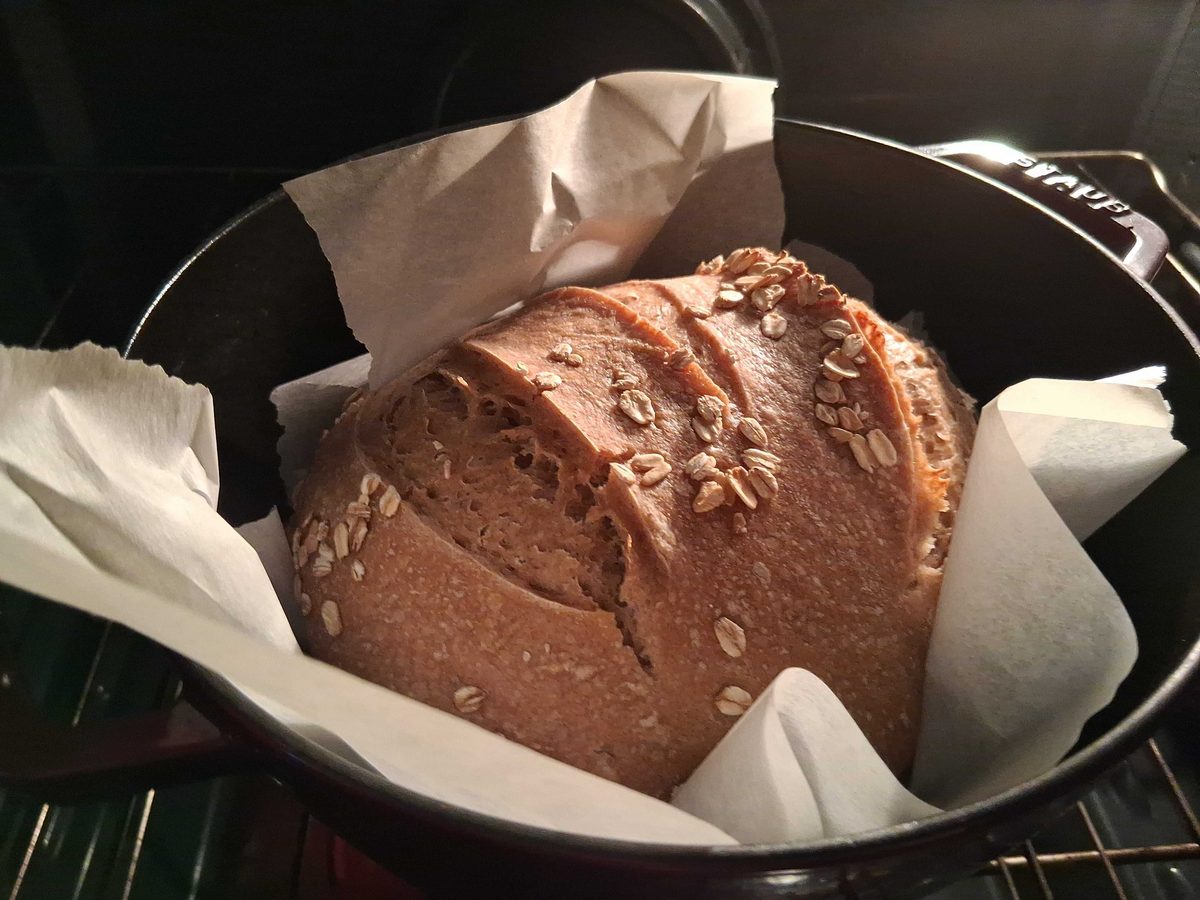Crust taking color, open bake